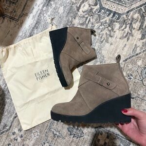 Eileen Fisher tinker mongoose wedge ankle boots size 6.5